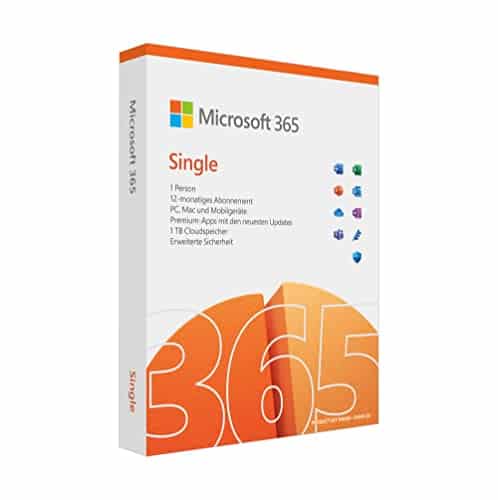Microsoft 365 Single (inkl. Microsoft Defender) | 1 Nutzer | Mehrere PCs/Macs, Tablets und mobile Geräte | 1 Jahresabonnement | Box