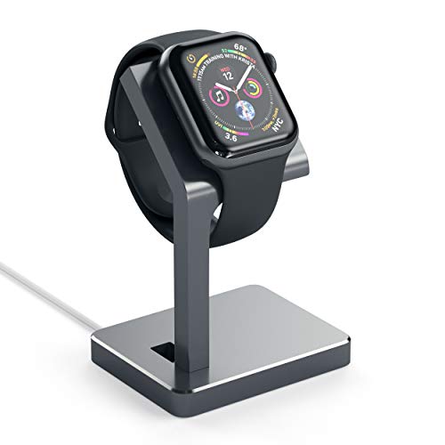 Satechi Halterung für Apple Watch Aluminium Serie 1, 2 und 3, Halterung Ladestation, Station iWatch-Lader mit bequem Blickwinkel für Apple Watch 42 mm & 38 mm (Space Grau)