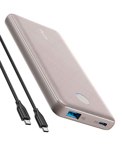 Anker Powerbank, PowerCore Slim 10000 PD kompakte 10000mAh mit USB-C Power Delivery (18W) kompatible mit iPhone 8/8+ / X/XS/XR/XS Max, Samsung Galaxy S10, Pixel 3 / 3XL, iPad Pro 2018