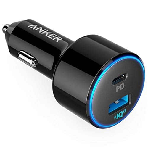 Anker Auto Ladegerät PowerDrive Speed+ 2, USB C Kfz Ladegerät 2 Port 49W mit Power Delivery für MacBook Pro/Air 2018,iPad Pro 2018,iPhone XS Max/XR/XS/X und mit PowerIQ 2.0 für Samsung S9/S8 und mehr