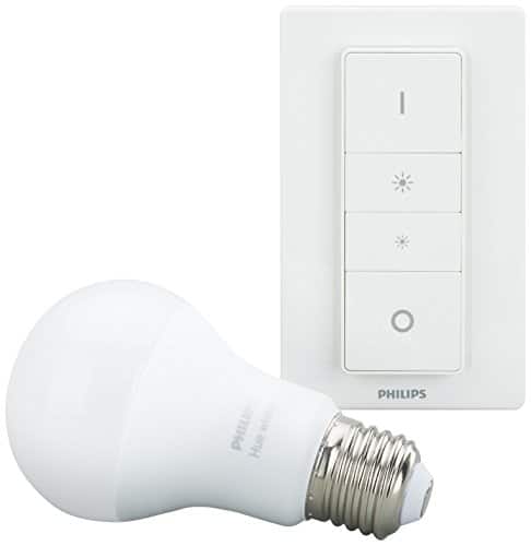 Philips Hue White Wireless Dimming Kit, E27 LED Lampe inkl. Dimmschalter, dimmbar, warmweißes Licht, steuerbar via App, kompatibel mit Amazon Alexa (Echo, Echo Dot)