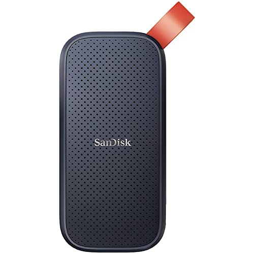 SanDisk Portable SSD 1 TB (externe Festplatte mit SSD Technologie 2,5 Zoll, 520 MB/s Übertragungsraten, robustes Laufwerk, robuste Befestigungsschlaufe aus strapazierfähigem Gummi) grau