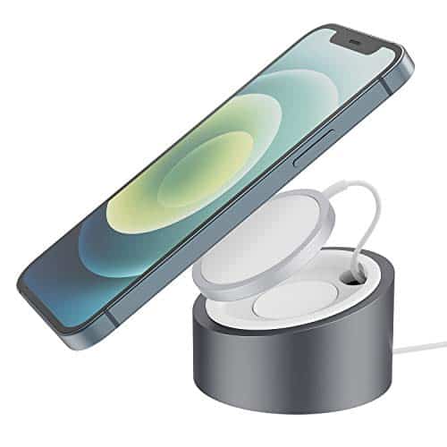 Mag-Safe Ladegerät Halterung Stouchi Premium Metal Mag Safe Ständer Holder Kompatibel mit Mag Safe Charger für iPhone 12/iPhone 13/iPhone 14(Mag-Safe Ladegerät Nicht im Lieferumfang enthalten)-Grey