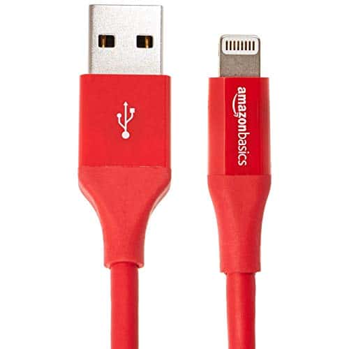 AmazonBasics Lightning auf USB A Kabel, Apple MFi Zertifiziert - 1,8 m , 1er Pack, Rot