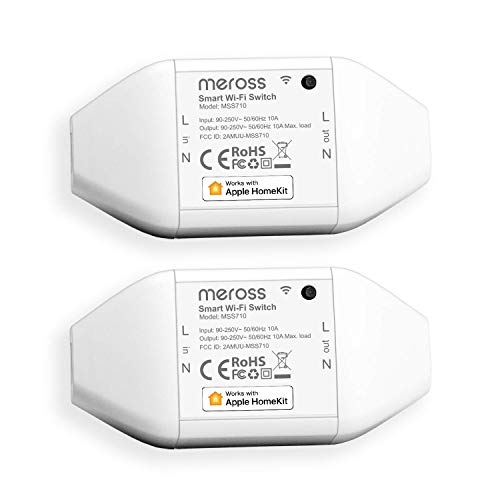 Meross WLAN Schalter funktioniert mit Apple HomeKit, Smart Switch Fernbedienung mit Sprachsteuerung mit Siri Alexa, Google Assistant, SmartThings, DIY Smart für elektrische Haushaltsgeräte, 2pcs