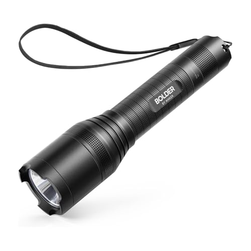 Anker Bolder LC90 LED Taschenlampe, IP65 Wasserfest, Wiederaufladbare Taschenlampe im Taschenformat mit Zoom (für Camping, Wandern und Notfälle) Helle 900 Lumen CREE LED, 5 Lichtmodi