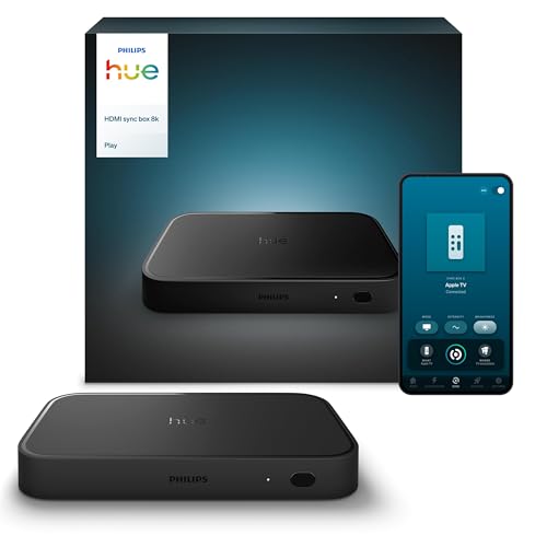Philips Hue Play HDMI-Sync Box 8K - Entertainment Box synchronisiert bis zu 10 Hue Lampen mit Games, Filmen und Musik - Synchronisationsbox erfordert Hue Bridge - Unterstützt Dolby Vision HDR10+