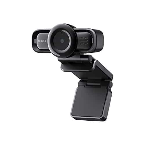 AUKEY Webcam 1080p Full HD mit Autofokus und Geräuschreduzierung-Mikrofone PC Kamera für Video Chat und Aufnahme, Kompatibel mit Windows, Mac und Android