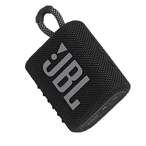 JBL GO 3 kleine Bluetooth Box in Schwarz – Wasserfester, tragbarer Lautsprecher für unterwegs – Bis zu 5h Wiedergabezeit mit nur einer Akkuladung. (1er Pack)