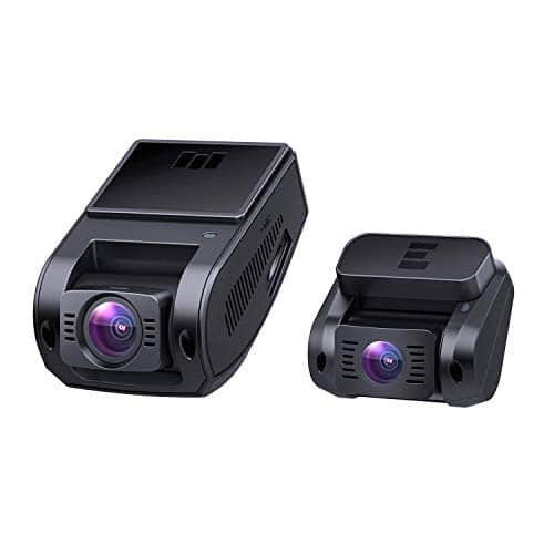 Aukey Dash Cam Doppelkamera für Auto, 1080p, Weitwinkelobjektiv 170 Grad, Nachtsicht, Bewegungsmelder, Loop, G-Sensor und 1,5