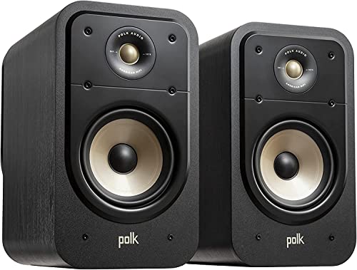 Polk Audio Signature Elite ES20 hochauflösende Regallautsprecher fürs Heimkino, Stereo Lautsprecher, HiFi Lautsprecher, Hi-Res zertifiziert, kompatibel mit Dolby Atmos und DTS:X (Paar), Schwarz