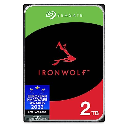 Seagate IronWolf, NAS interne Festplatte 2TB HDD, 3.5 Zoll, 5900 U/Min, CMR, 64 MB Cache, SATA 6GB/s, silber, FFP, inkl. 3 Jahre Rescue Service, Modellnr.: ST2000VNZ04