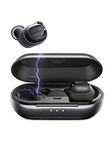 Anker Soundcore Drahtlose Kopfhörer Liberty Lite by, kabellose Kopfhörer mit 12 Stunden Spielzeit, Graphenverstärkter Treiber, Mikrofon und Bluetooth 5 (Schwarz), Uni, JW-A3901011