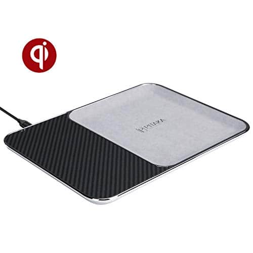 pitaka Air Tray Wireless Charger Schreibtisch Organizer für iPhone,Samsung und Anderen Qi-Fähigen Geräte, Ladegerät Diverses Ablagefach für Zuhause/Büro-Schwarz/Grau