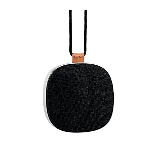 SACKit – WOOFit Go Bluetooth-Lautsprecher – kompakte Musikbox ideal für unterwegs oder zuhause – Wasserabweisende Bluetooth Box im dänischen Design – schwarz