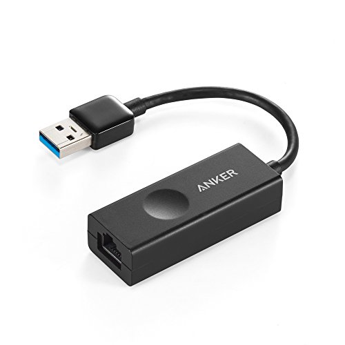 Anker USB 3.0 an RJ45 10/100/1000 Gigabit Ethernet-Netzwerkadapter für MacBook, Ultrabook-Fenster 10/8.1 / XP / Vista / 7/8, schwarz