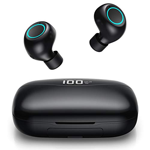 Feob Bluetooth Kopfhörer Kabellos In Ear -【Smart LCD Digitalanzeige】 3D Stereo Sound Kopfhörer Kabellos Sport Noise Cancelling Ohrhörer mit Mikrofon, 120H Playtime, Bluetooth 5.0 Sport Kopfhörer
