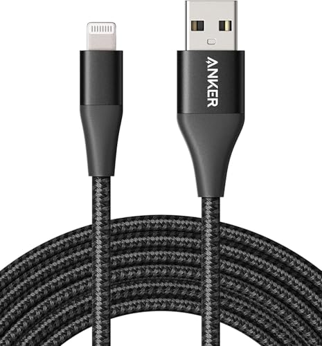 Anker 551 USB A auf Lightning Ladekabel, MFi Zertifiziert iPhone Kabel 180cm, für iPhone 14/13/12/11/ X/XS/XR/SE/8 Plus/7/6 und mehr (Schwarz)