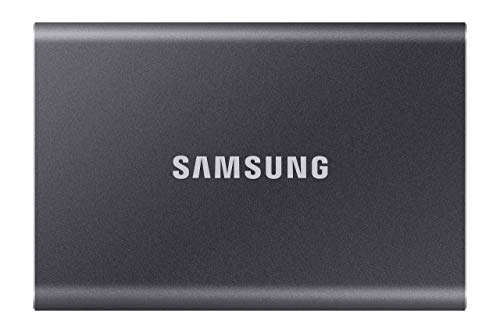 Samsung Portable SSD T7 (MU-PC1T0T/WW), 1TB, USB 3.2 Gen.2, 1.050 MB/s Lesen, 1.000 MB/s Schreiben, externe Festplatte für Mac, PC, Smartphone und Spielekonsole, Metallic Black