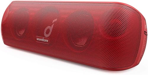 soundcore Motion+ Bluetooth HiFi Lautsprecher mit Hi-Res 30W Audio, Intensiver Bass, Kabelloser, mit App, USB C Konnektivität, Flexibler EQ, 12h Akkulaufzeit, IPX7 Wasserschutz (Rot)