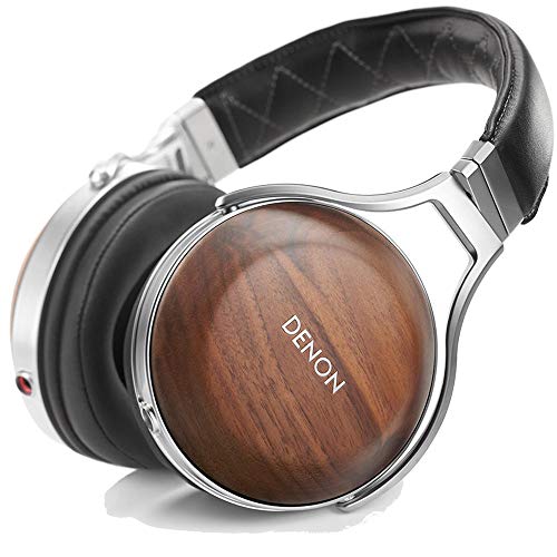 Denon AH-D7200 Premium Over Ear Kopfhörer mit Ohrschalen aus Walnussholz, HiFi-Kopfhörer, Hi-Res Audio, 50mm FreeEdge-Treiber, abnehmbares 7N-Kupferkabel, Schwarz