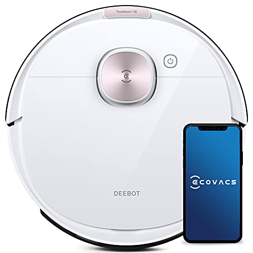 ECOVACS DEEBOT OZMO T8 Saugroboter mit Wischfunktion (2in1), Roboterstaubsauger (App Steuerung), Wischroboter (Feuchtreinigung), intelligente Navigation, Alexa, weiß, Teppich