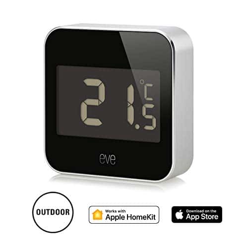 Eve Degree - Smarte Wetterstation (Markenqualität aus DE) zum Überwachen von Temperatur, Luftfeuchtigkeit und Luftdruck, Display, wasserbeständig, keine Bridge erforderlich (Apple HomeKit)