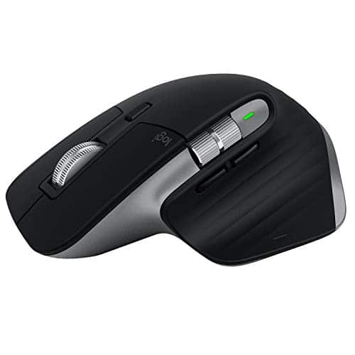 Logitech MX Master 3 Kabellose Maus, Bluetooth und 2.4 GHz Verbindung via USB-Empfänger, 4000 DPI Sensor, Ultra-schnelles Scrollen, Für alle Oberflächen, 7 Tasten, PC/Mac/iPadOS - Dunkelgrau