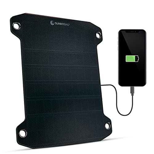 Sunnybag Leaf PRO | 7,5 Watt Tragbares Solarpanel | Leicht, effizient, wasserfest | Flexibles Solarladegerät mit USB-Anschluss für Handy, Smartphone, Powerbank | Ideal für Wandern, Camping, Outdoor