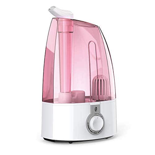 Ultraschall Luftbefeuchter, TaoTronics Raumbefeuchter mit extra Feiner Keramikfilter für Wohnzimmer Kinderzimmer, Leiser Betrieb, Max. 300 ml/h Ausstoß, 360° drehbare Dampfdüsen, 3,5 L Wassertank Pink