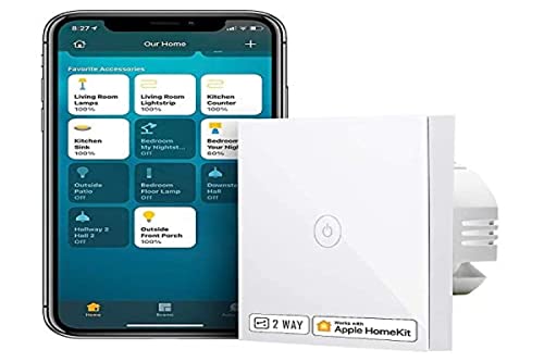 Meross DIP Switch EIN-AUS Smart Wechselschalter kompatibel mit HomeKit, Schalter WLAN Wandschalter, 2 Weg benötigt Nullleiter, kompatibel mit Siri, Alexa, Google Home und SmartThings, 2,4 GHz
