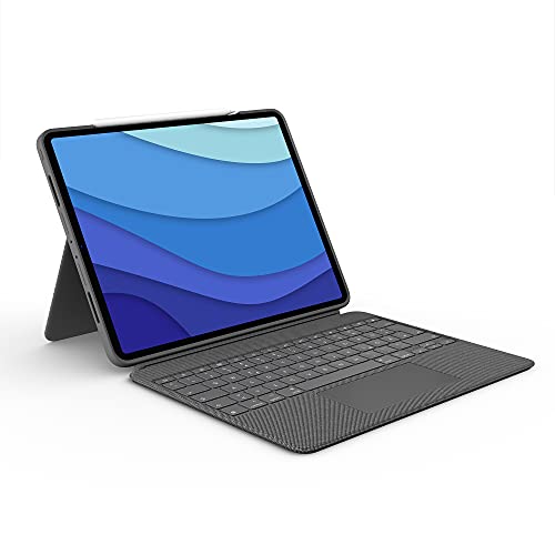 Logitech Combo Touch Tastatur-Case für iPad Pro 12,9 Zoll (5. und 6. Generation 2021, 2022) Abnehmbare mit, Stellhalterung, überall klickbarem Trackpad, Smart Connector, Deutsches QWERTZ-Layout, Grau