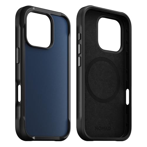 NOMAD Rugged Case | für iPhone 16 Pro | Schutzhülle aus Polycarbonat mit TPU-Bumper | Matte PET-Rückseite | MagSafe-kompatibel | Atlantic Blue