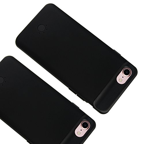 Panboo iPhone 7 Battery Case, 2500mAh Aufladbar iPhone Externer Akku Ersatzakku Schutzhülle Akkuhülle Ladecase Powerbank für iPhone 6/6s/7/8 (Schwarz)