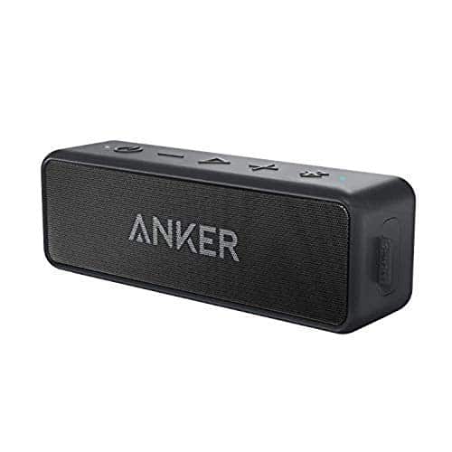 Anker SoundCore 2 Bluetooth Lautsprecher mit Dual Treiber Bass, 24h Spielzeit, 20m Reichweite, Upgraded IPX7 Wasserfest mit Eingebauten Mikrofon, Kabelloser Lautsprecher für iPhone, Samsung usw.