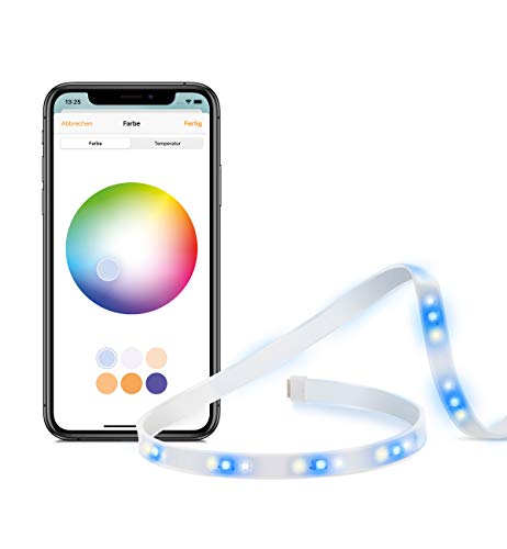Eve Light Strip – Smarter LED-Lichtstreifen, 2 m, weiß & Farbe (RGB), 1800 lm, dimmbar, selbstklebend, keine Bridge erforderlich, WiFi, App-Steuerung, Apple HomeKit