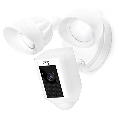 Ring Floodlight Cam von Amazon | HD Sicherheitskamera mit Flutlicht, Gegensprechfunktion und Sirene, weiß