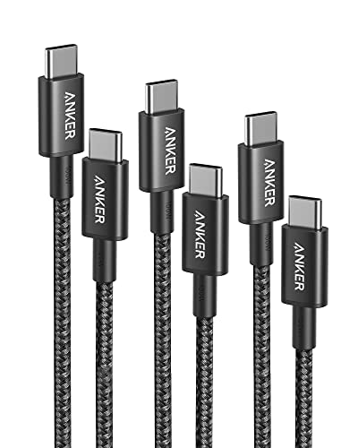 Anker USB C Kabel, [3Stück 1m+1,8m+3m ] 100W Ladekabel USB C, 333 USB C auf USB C Kabel 180cm lang für iPhone 16 15 Serie Samsung Galaxy S24 S23 MacBook Pro Air iPad Pro Air Pixel Switch LG und mehr
