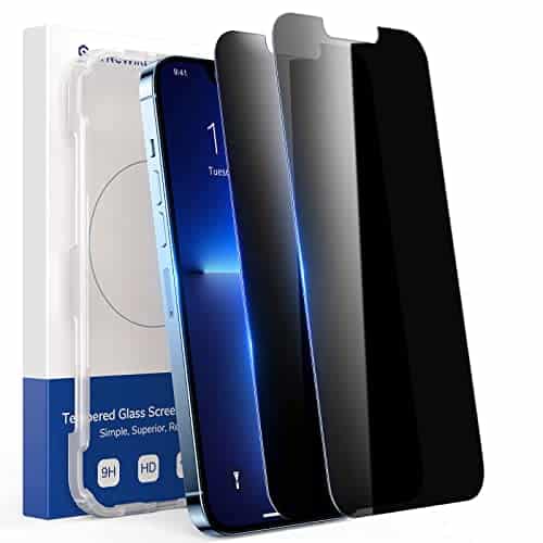 Syncwire Panzerglas Sichtschutzfolie für iPhone 13 Pro Max- 2 Stück - Anti Spy 9H Härte Bruchsicher Panzerglasfolie Sichtschutzfolie Blasenfrei Schutzglas Privatsphäre Schutzfolie