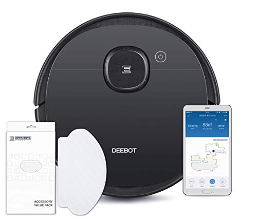 ECOVACS DEEBOT OZMO 950 Care, Saugroboter mit Wischfunktion + 50 Reinigungstücher: Staubsauger Roboter ,Teppich mit intelligenter Navigation, Google Home, Alexa, App, schwarz (exklusiv bei Amazon)