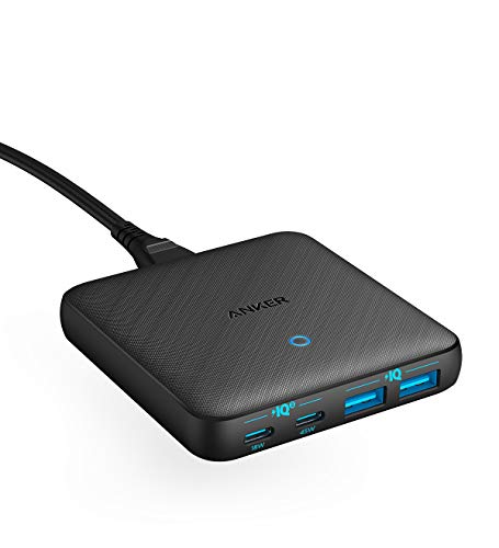Anker PowerPort Atom III Slim Wandladegerät Duale USB-C Ports (65W Max), 4 Port PIQ 3.0 & GaN, für USB C Laptops, iPad Pro, iPhone, Galaxy, Pixel