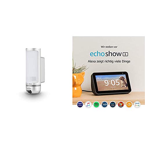 Bosch Smart Home Eyes Außenkamera, kompatibel mit Alexa + Echo Show 5 – Durch Alexa in Verbindung bleiben