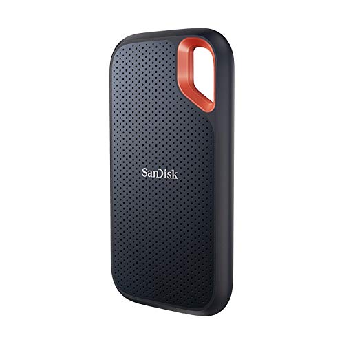 SanDisk Extreme Portable SSD 1 TB (tragbare NVMe SSD, USB-C, bis zu 1.050 MB/s Lesegeschwindigkeit und 1.000 MB/s Schreibgeschwindigkeit, wasser- und staubbeständig) Schwarz