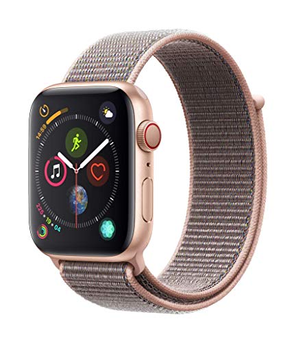 Apple Watch Series 4 GPS + Cellular, 44mm Aluminiumgehäuse, Gold, mit Sport Loop, sandrosa