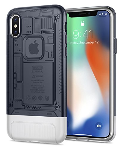 Spigen 057CS23197 iPhone X, Doppelschicht Schutz Handyhülle [Classic C1], Graphit