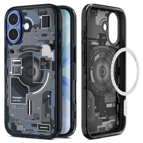 Spigen iPhone 17 Hülle [Zero One Edition] Hightech-Design Ultra Hybrid MagFit Case Handyhülle, Kompatibel mit MagSafe Zubehör -Zero One Black