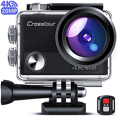 Crosstour CT9000 Action Cam Unterwasserkamera (4K 20MP WiFi Unterwasser 40M Wasserdicht Helmkamera Fernbedienung)