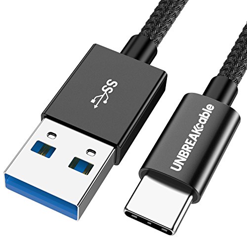UNBREAKcable USB C Kabel auf USB 3.0 3.3ft 1M, USB Type C Ladekabel für Samsung Galaxy S9, S8+, S8, MacBook, Sony XZ, LG V20 G5 G6, HTC 10, Nintendo Switch - Schwarz