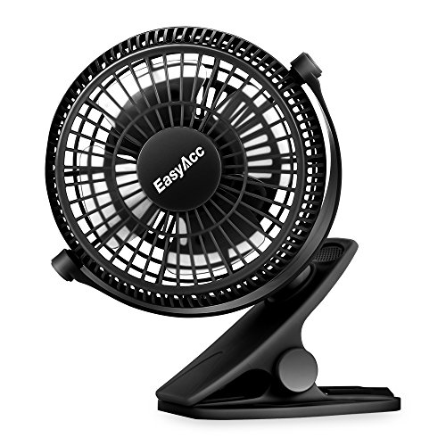 EasyAcc Clip Ventilator,720° Drehung Schreibtisch Mini Lüfter丨USB Tischventilator Tragbarer Ventilatoren für Haus Büro Schlafzimmer und mehr