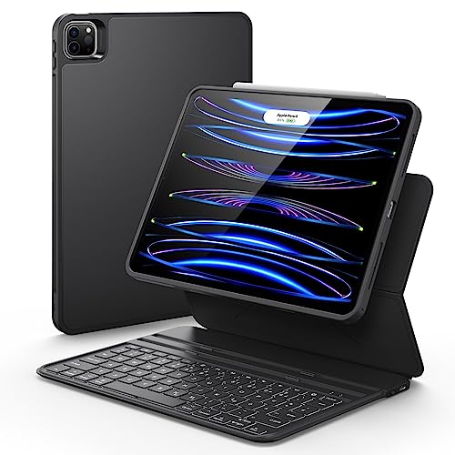 ESR Ascend Tastatur Hülle Lite, Kompatibel Mit iPad Pro 11/Air 5/4, Magnetisch Abnehmbar, Verstellbarer Hoch-/Querformatmodus, Leicht Tragbar, Federnde Tasten, Schwarz